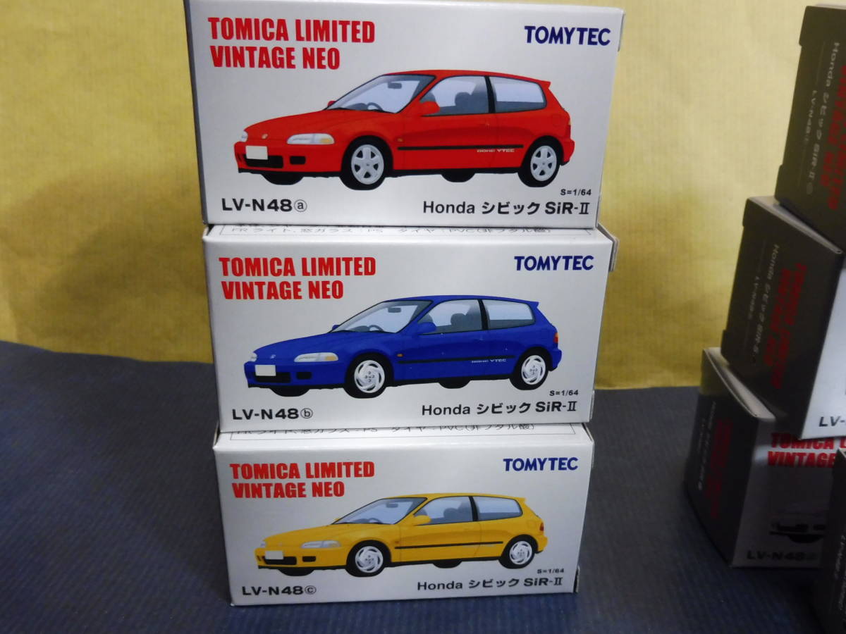 Tomica Limited Vintage Neo LV-N48f Honda Civic SiR-II \u2013 Mobile トミカリミテッドヴィンテージ LV-N48 a HONDAシビックSiR-Ⅱ 赤