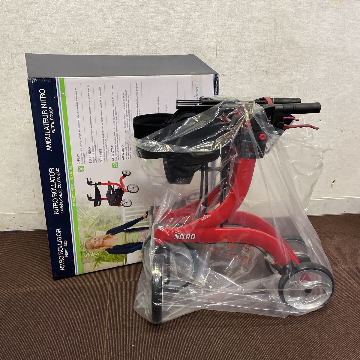 定番人気，豊富な 残り個数2 Drive 歩行車 ニトロ NITRO ROLLATOR レッド RTL10266-H 歩行器 介助車 介護 大人用 歩行補助 イス付 格安 スタート(歩行補助車、シルバーカー)｜売買されたオークション情報、yahooの商品情 歩行補助車、シルバーカー