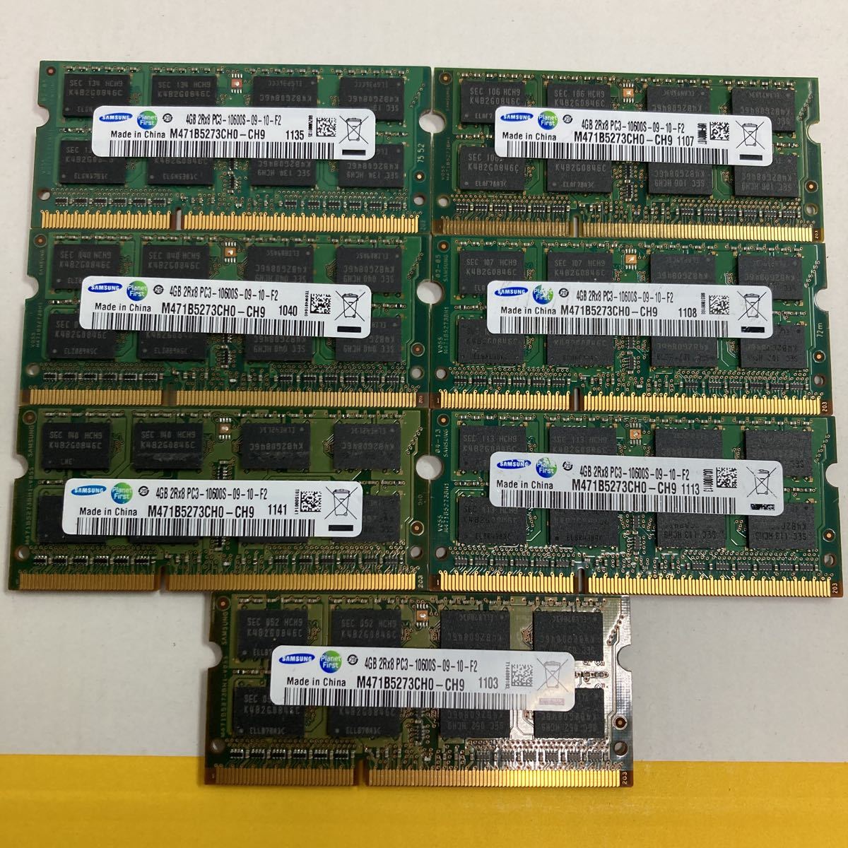 豊富な，新作 A195 SAMSUNG ノートPC メモリ 4GB 2R&times;8 PC3-10600S 7枚(4GB)｜売買されたオークション情報、yahooの商品情報をアーカイブ公開 - オークファン DIMM