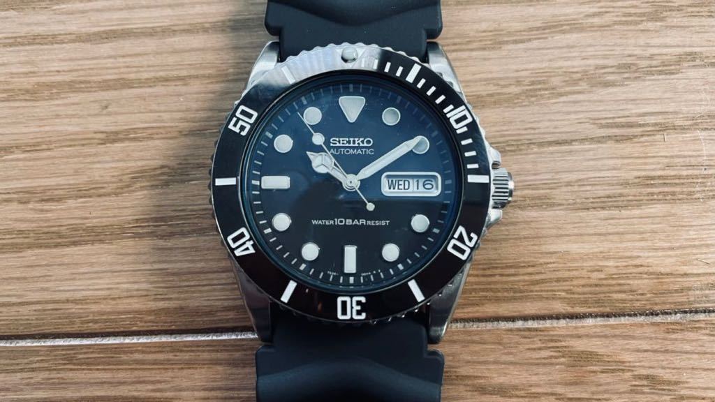 SEIKO MOD セイコー 7S26-0040カスタム 自動巻き ベンツ針 セラミック