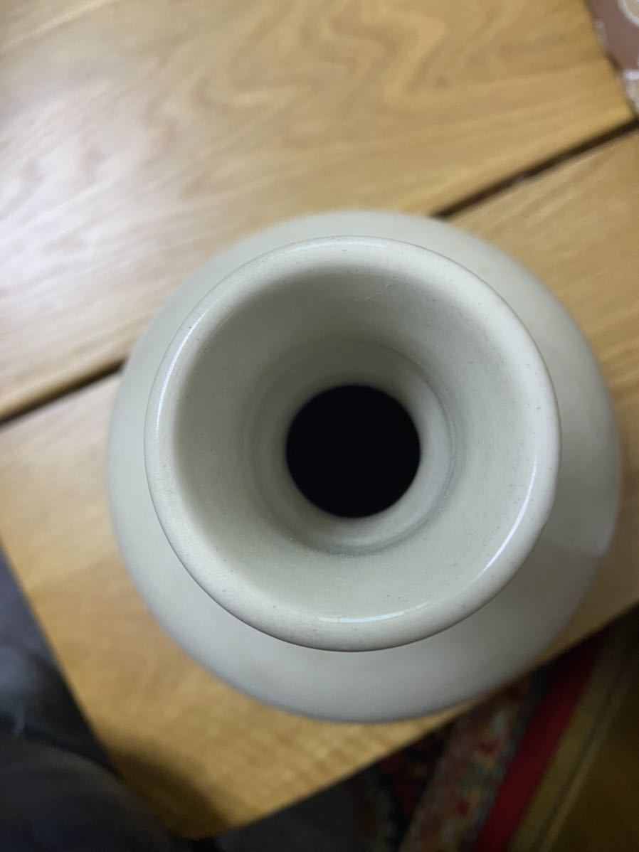 花瓶 白磁 李朝 壺 徳利 壷 酒器 唐物 古陶磁 草花文 染付 朝鮮古美術 白磁製 大徳利 32cm マスキ