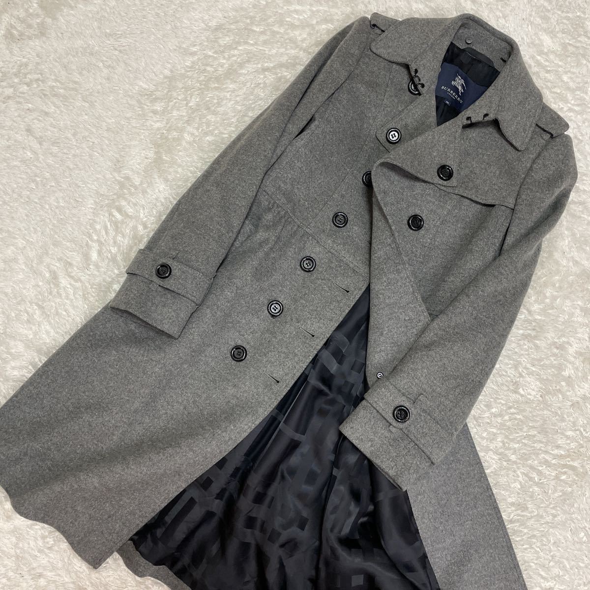 バーバリーロンドン BURBERRY LONDON ウールカシミヤ ハウンドトゥース 