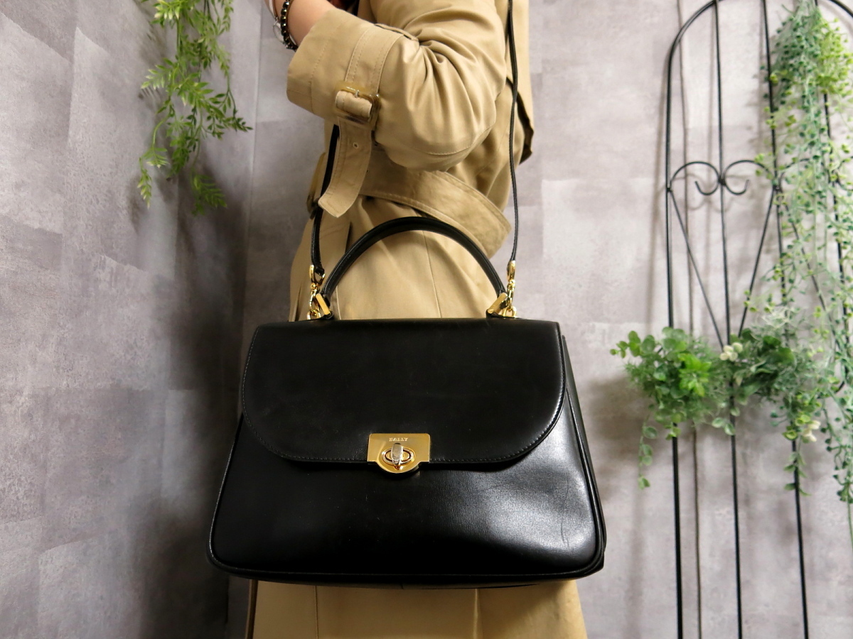 ○超美品○BALLY バリー○カーフ レザー 本革○2way ショルダー ハンド 