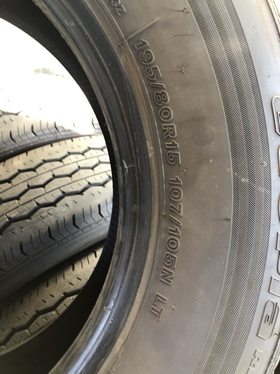 ハイエース タイヤ 195/80R15 夏タイヤ ブリヂストン バリ山