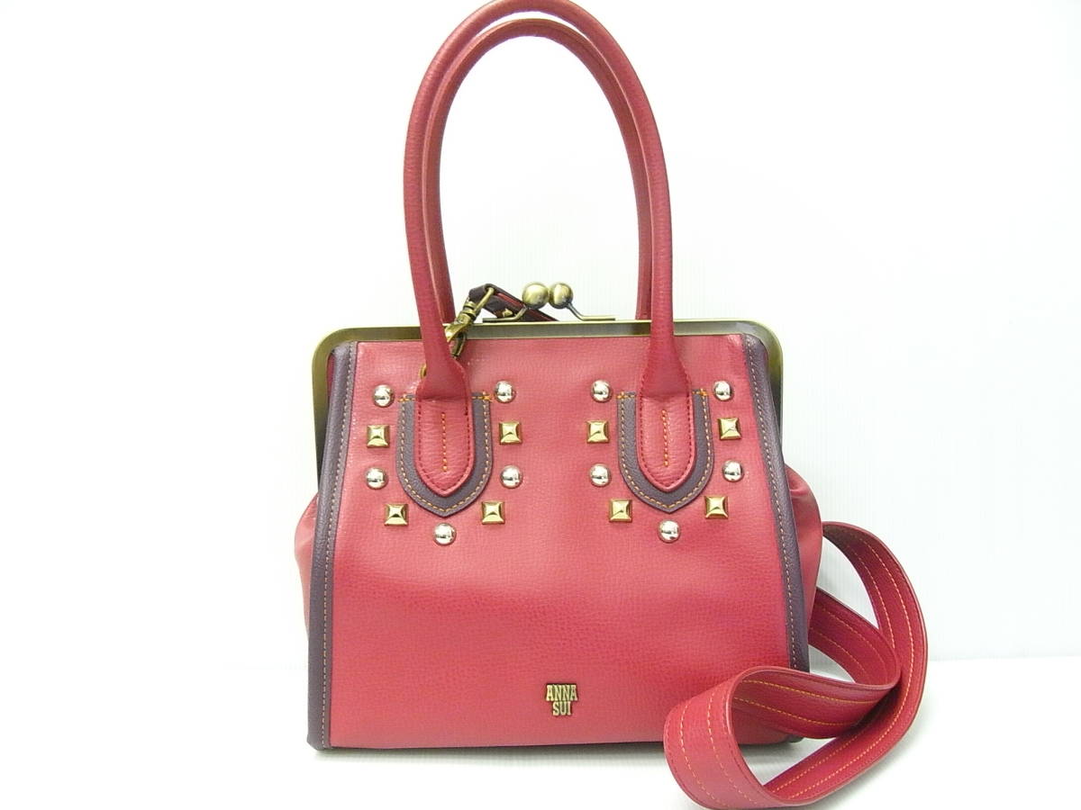 ANNA SUI（アナスイ） ハンドバッグ ボルドー エナメル ANNA SUI 