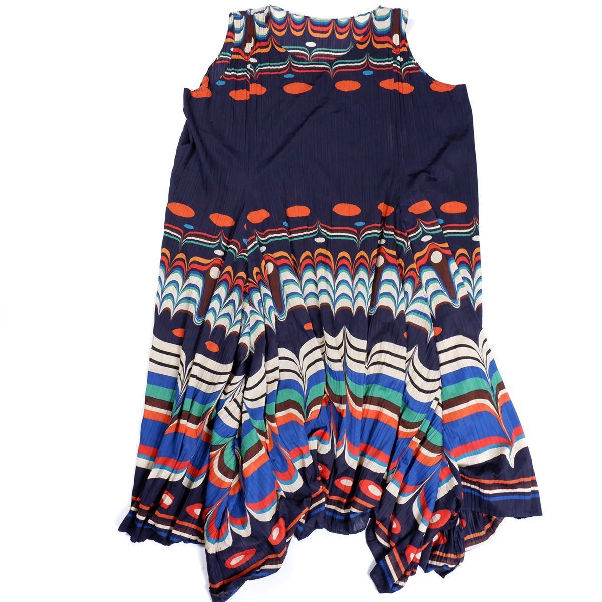1スタ PLEATS PLEASE プリーツプリーズ 総柄 ワンピース ノースリーブ 