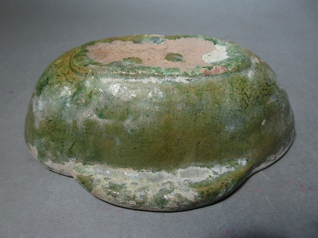 漢時代緑釉耳杯 漢時代 緑釉 緑釉耳杯 工芸品