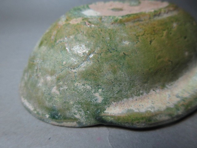 漢時代緑釉耳杯 漢時代 緑釉 緑釉耳杯 工芸品