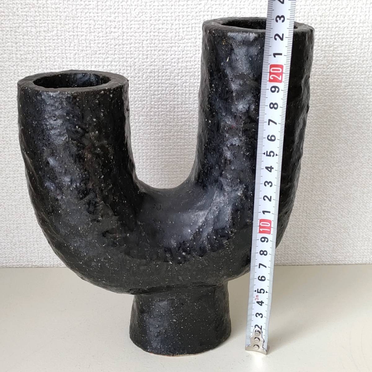 自由花 花器 いけばな 池坊 N04 陶器 在銘 二口 | Yahoo!オークション 