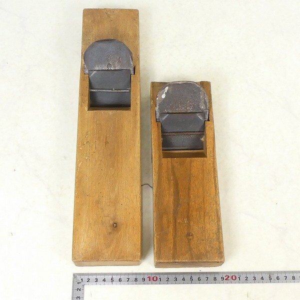 鉋 2点セット カンナ かんな 本職用 在銘 豊国 豊國・他 刃幅約61mm 平