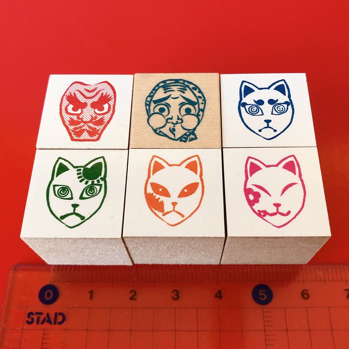 天狗面 狐面 ひょっとこ 2cmスタンプ6個セット 鬼滅の刃 スタンプ 売買されたオークション情報 Yahooの商品情報をアーカイブ公開 オークファン Aucfan Com