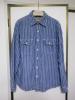 CAMCO カムコ ストライプ柄 シャンブレーシャツ L ライトブルー