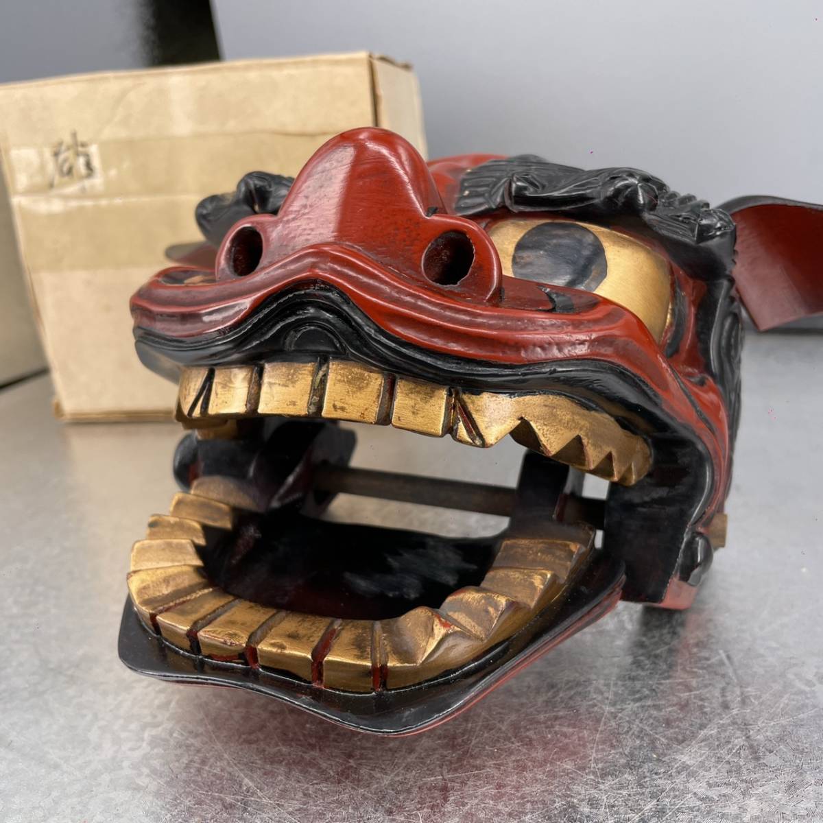 獅子舞 獅子頭 木彫 神楽 開運 魔除け 厄除け 縁起物 獅子舞 縁起物 獅子頭 魔除け 神楽面 木彫 木彫り Yahoo!オークション
