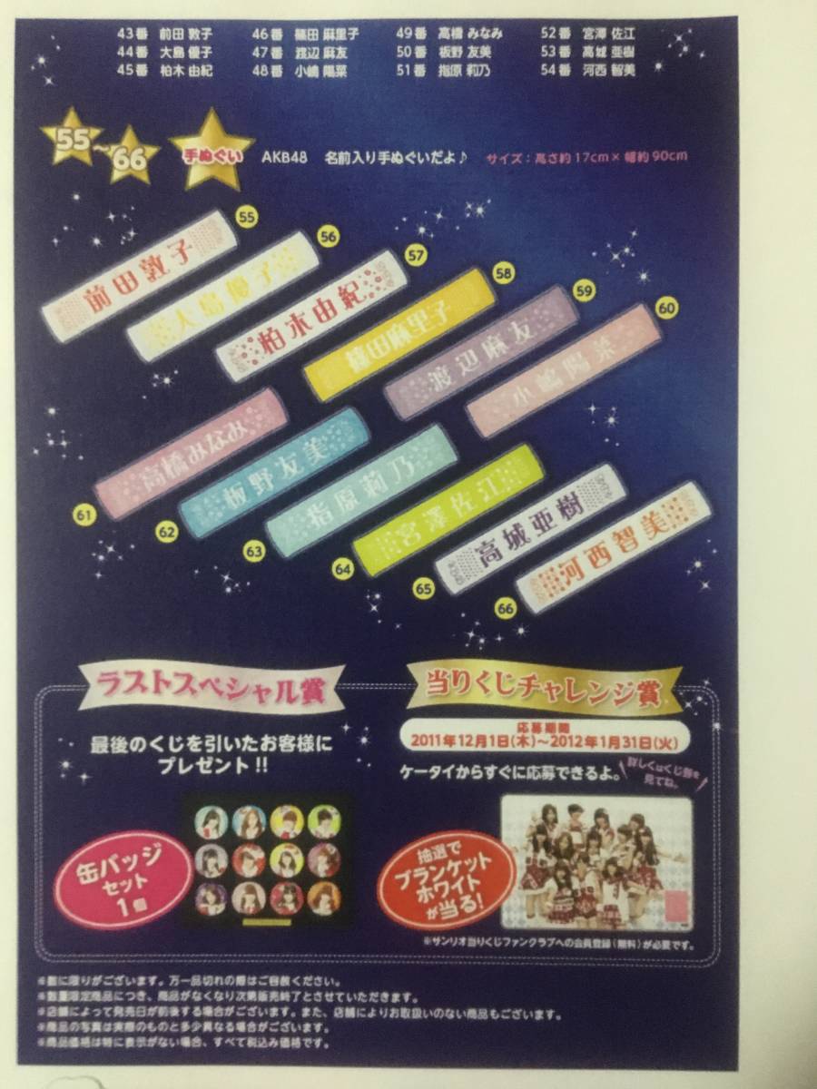 AKB48当りくじ1番未開封 マグネットシート付き時計 AKB48 セブン&amp
