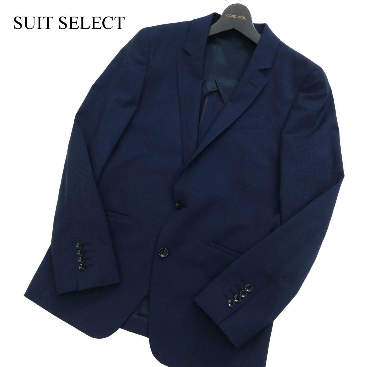 大人気，豊富な SUIT SELECT スーツセレクト 春夏 背抜き ウール混 2B チェック テーラード ジャケット Sz.Y5 メンズ ネイビー C2T01311_2#M(Mサイズ)｜売買されたオークション情報、yahooの商品情報をアーカイブ公開 - Mサイズ