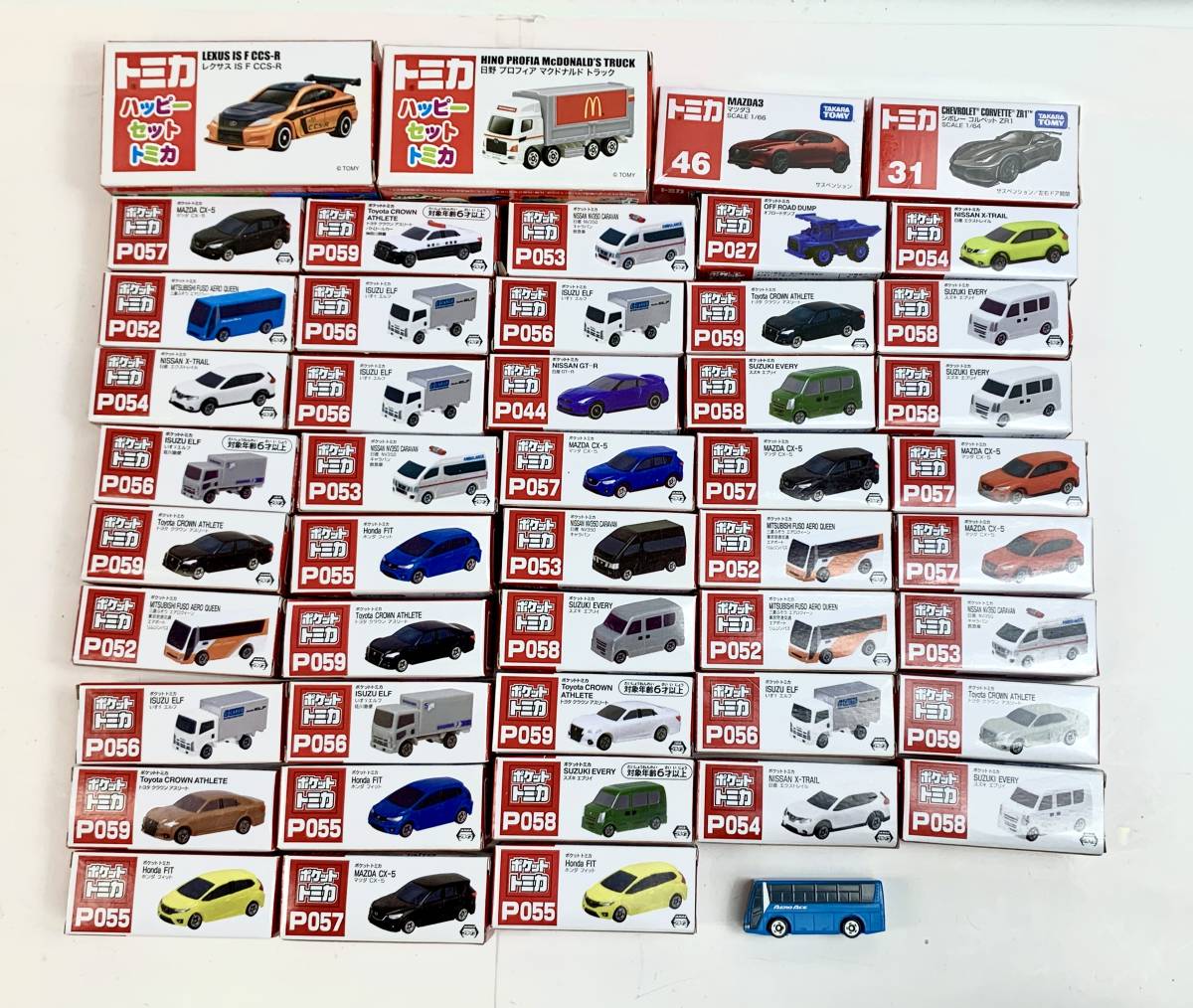 新品・未開封 トミカ 赤箱 ポケットトミカ ハッピーセットトミカ 47個 