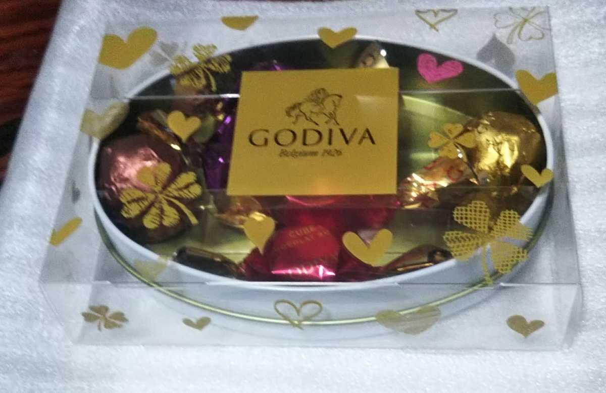 お値下げ！【GODIVA】チョコレートアソートメントオーバル缶 6粒入 