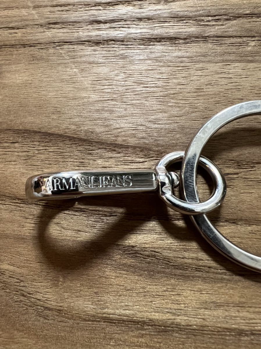 ピエロ　アルマーニ　ARMANI JEANS キーホルダー シルバー 新品未使用】ARMANI JEANS キーホルダー イーグルロゴ キーリング
