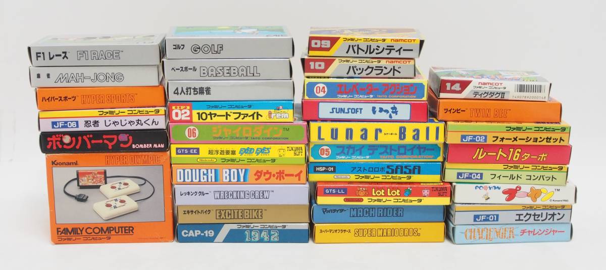 AZ-043 美品 FC ファミコン ソフト カセット 箱のみ 大量34個 銀箱