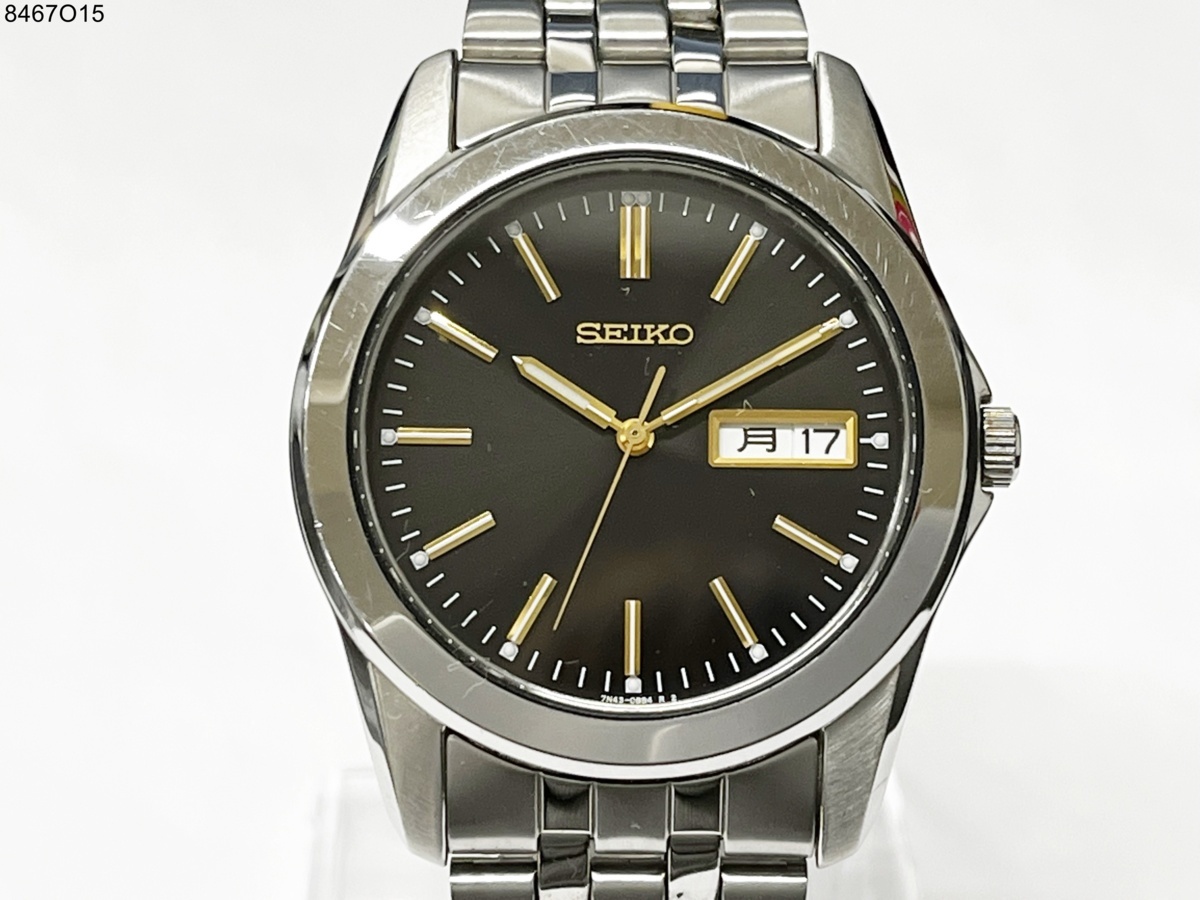 ☆稼働品◎ SEIKO セイコー 7N43-0AM0 クォーツ デイデイト 3針 