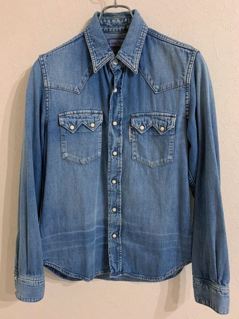 ハリウッドランチマーケットBLUE BLUE デニム ウエスタンシャツ Sサイズ