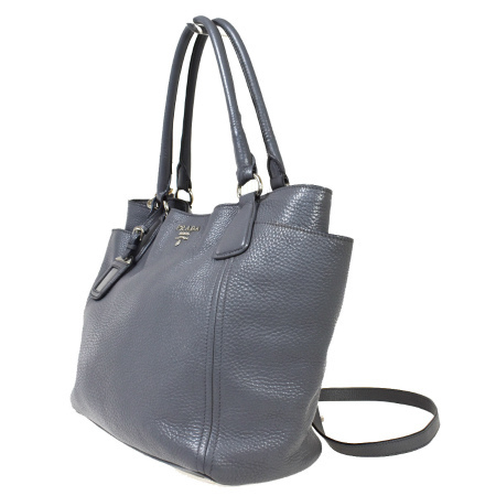 中古】 プラダ PRADA ハンドバッグ ショルダー トート 2WAY グレー