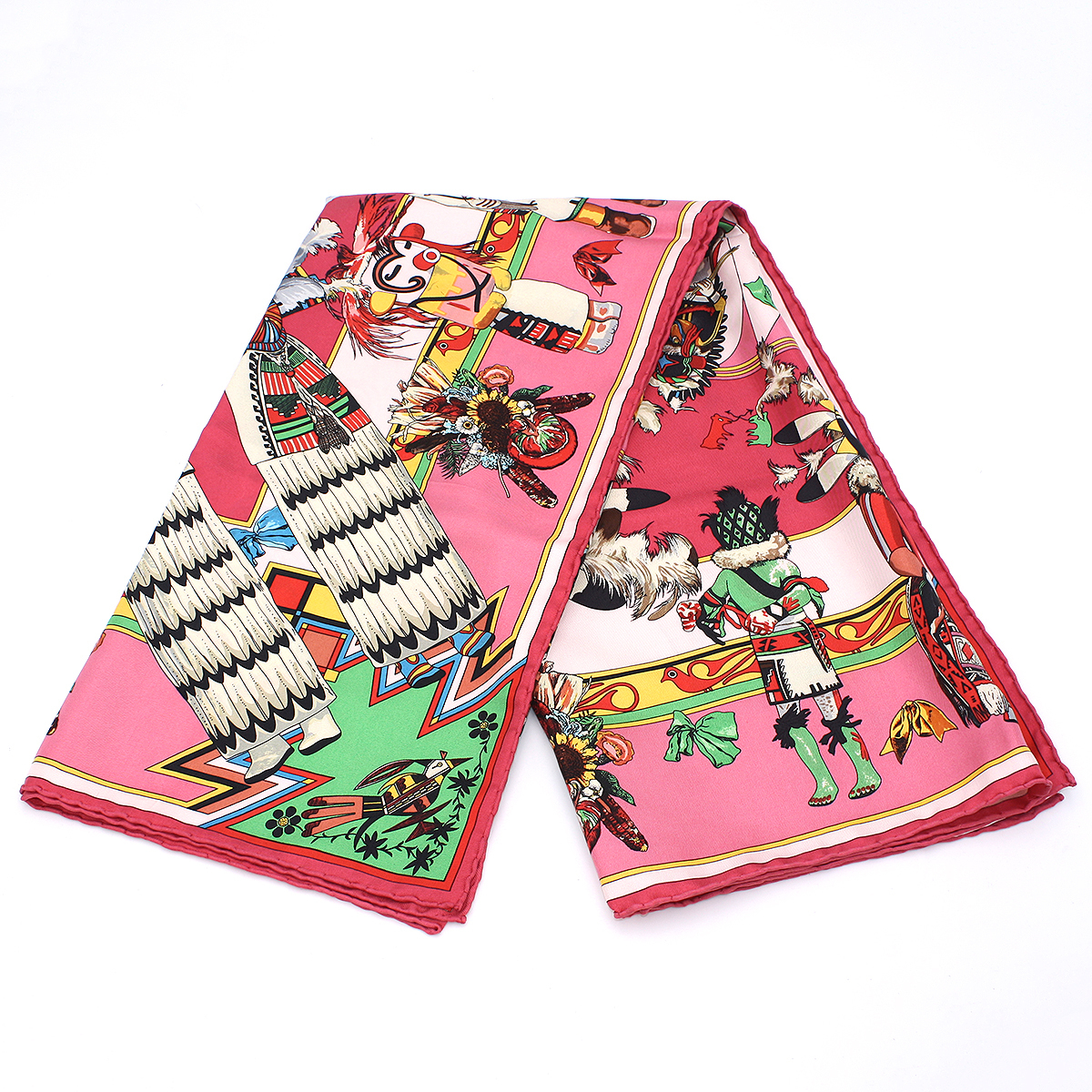 ☆S1835 美品!! エルメス HERMES カレ90 スカーフ Kachinas カチナ  