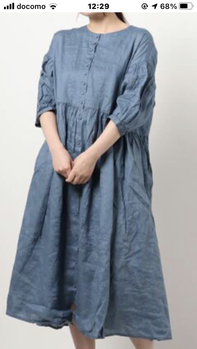 ツハル バイサマンサモスモスtsuharu SM2 リネンワンピース ブルー  