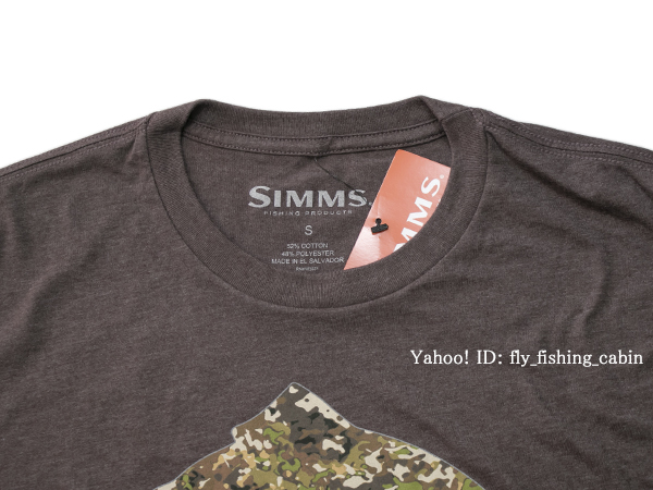 2020 シムス Simms トラウト リバーカモ Tシャツ US-S ブラウンヘザー