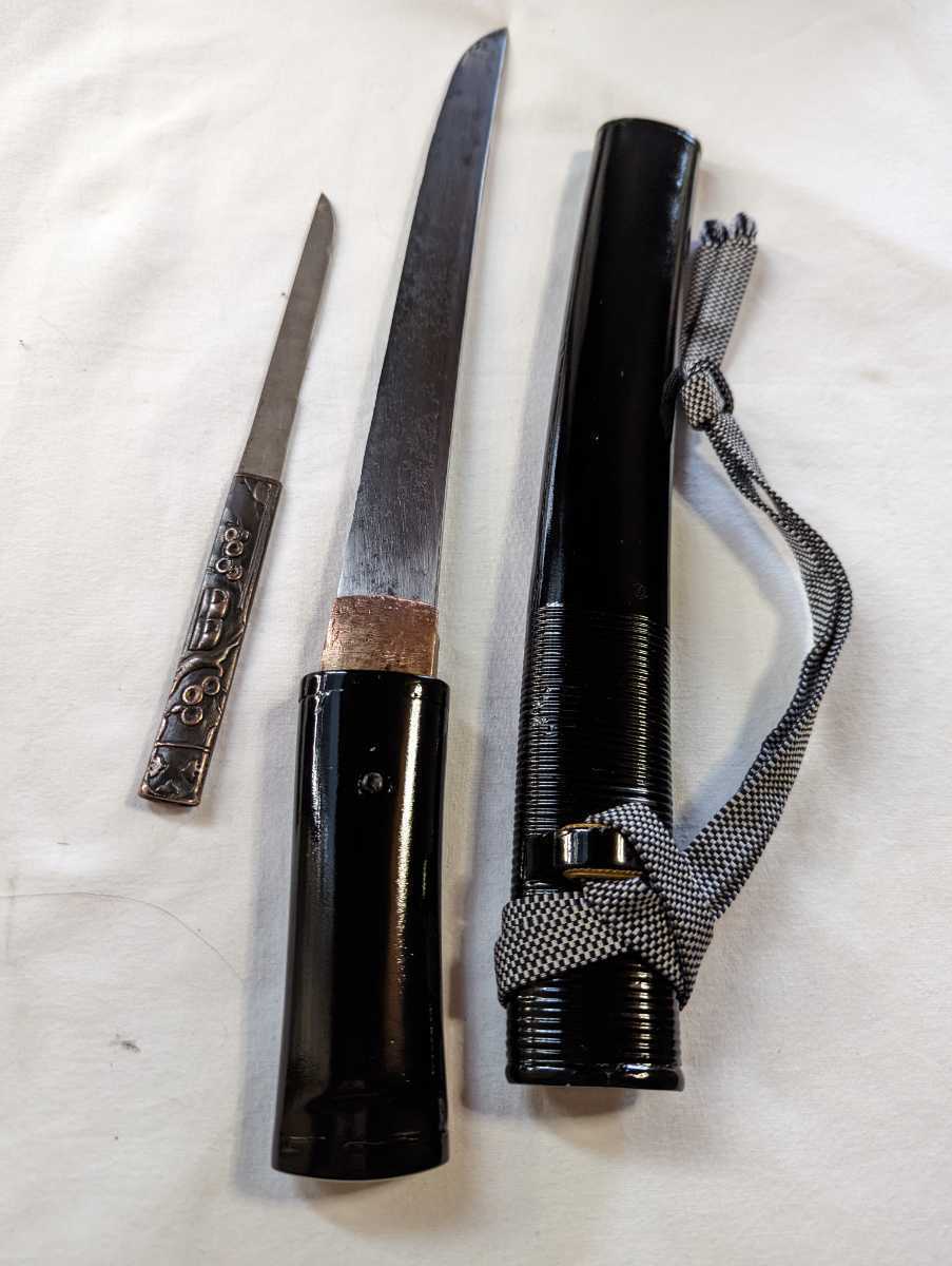 短刀 真剣 合口 脇差 日本刀 小柄付 刃身27.4cm 合口拵え 刀装具(脇差、短刀)|売買されたオークション情報、yahooの商品情報を ...