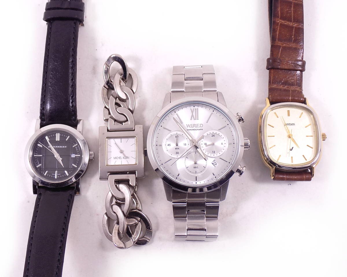 質屋出品】クォーツ時計4点 Jantzen MICHEL KLEIN WIRED BURBERRY 稼働 