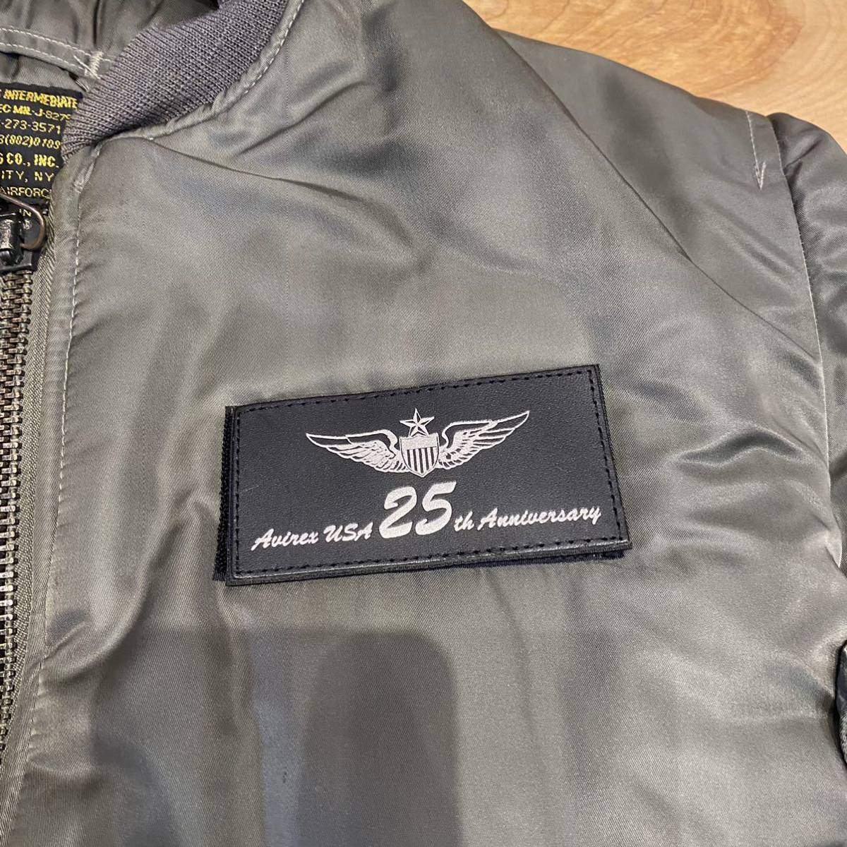 希少モデル✨ AVIREX 25周年記念 MA-1 USA製 丈短 L ☆USA製/AVIREX