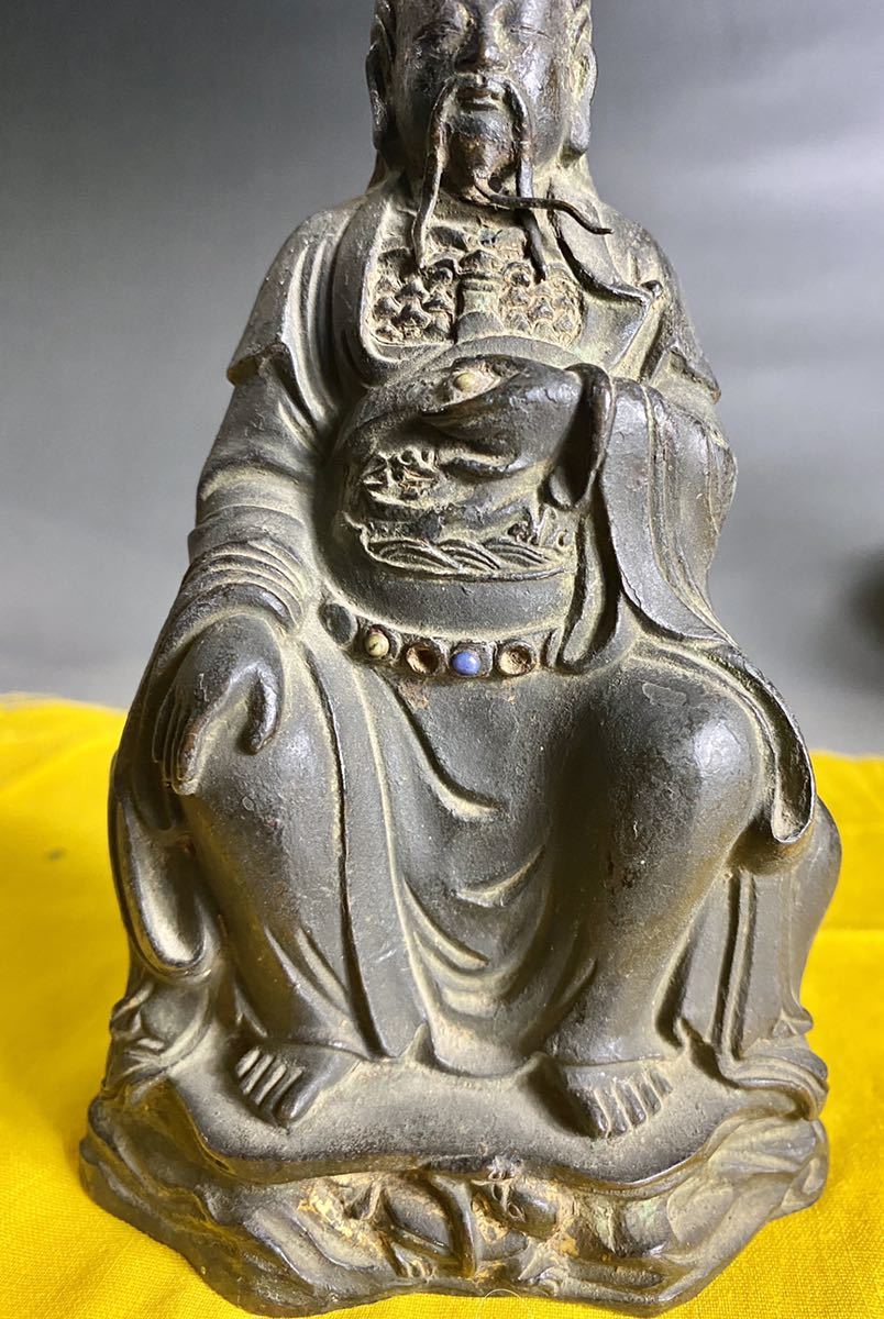 唐物 明代真武大帝銅像 清代宋代中国骨董古美術 仏教美術 古玩 銅製 