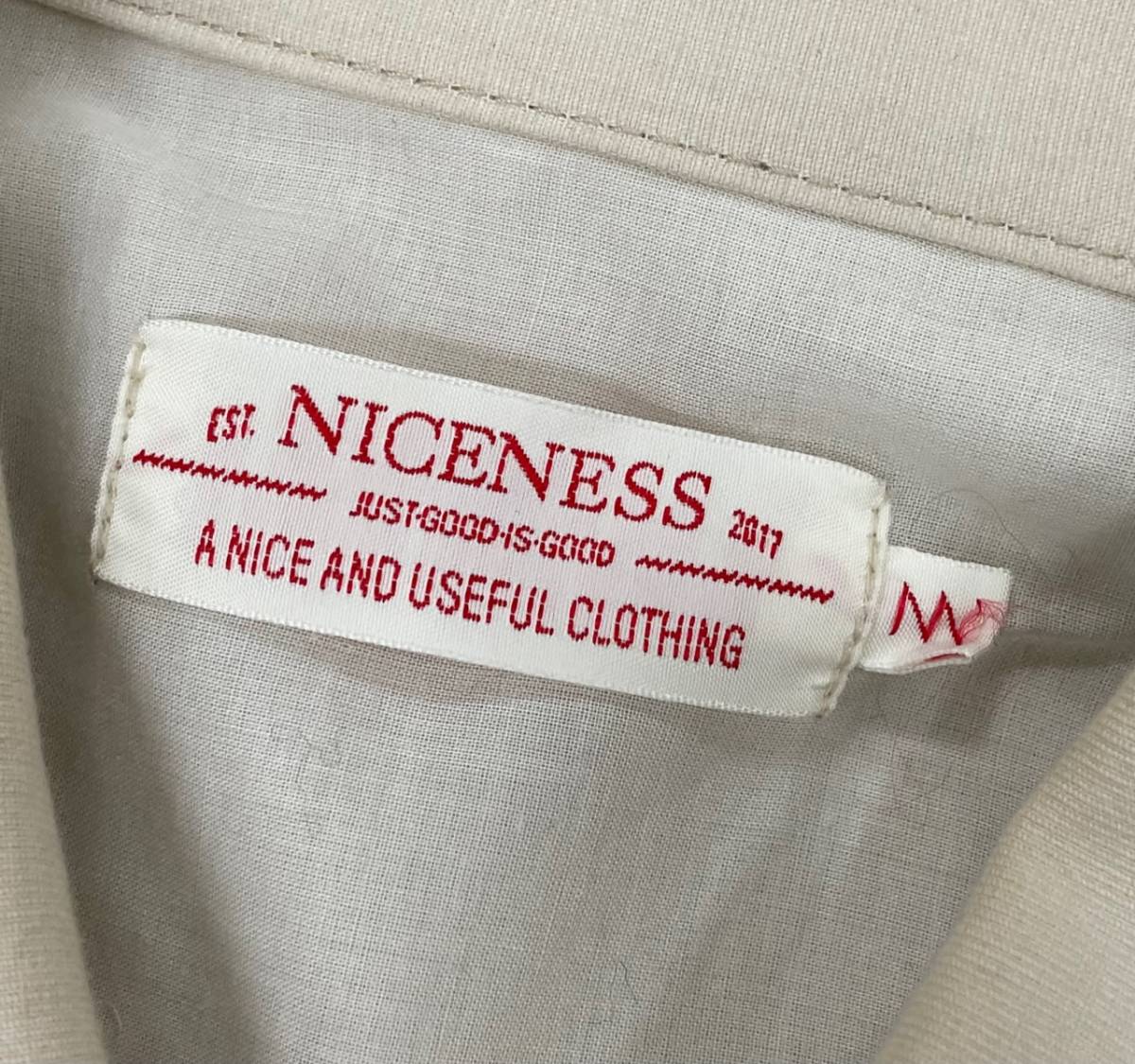 □ NICENESS JAMES 和紙 シャツ ジャケット NN-B01S19 ナイスネス □ M