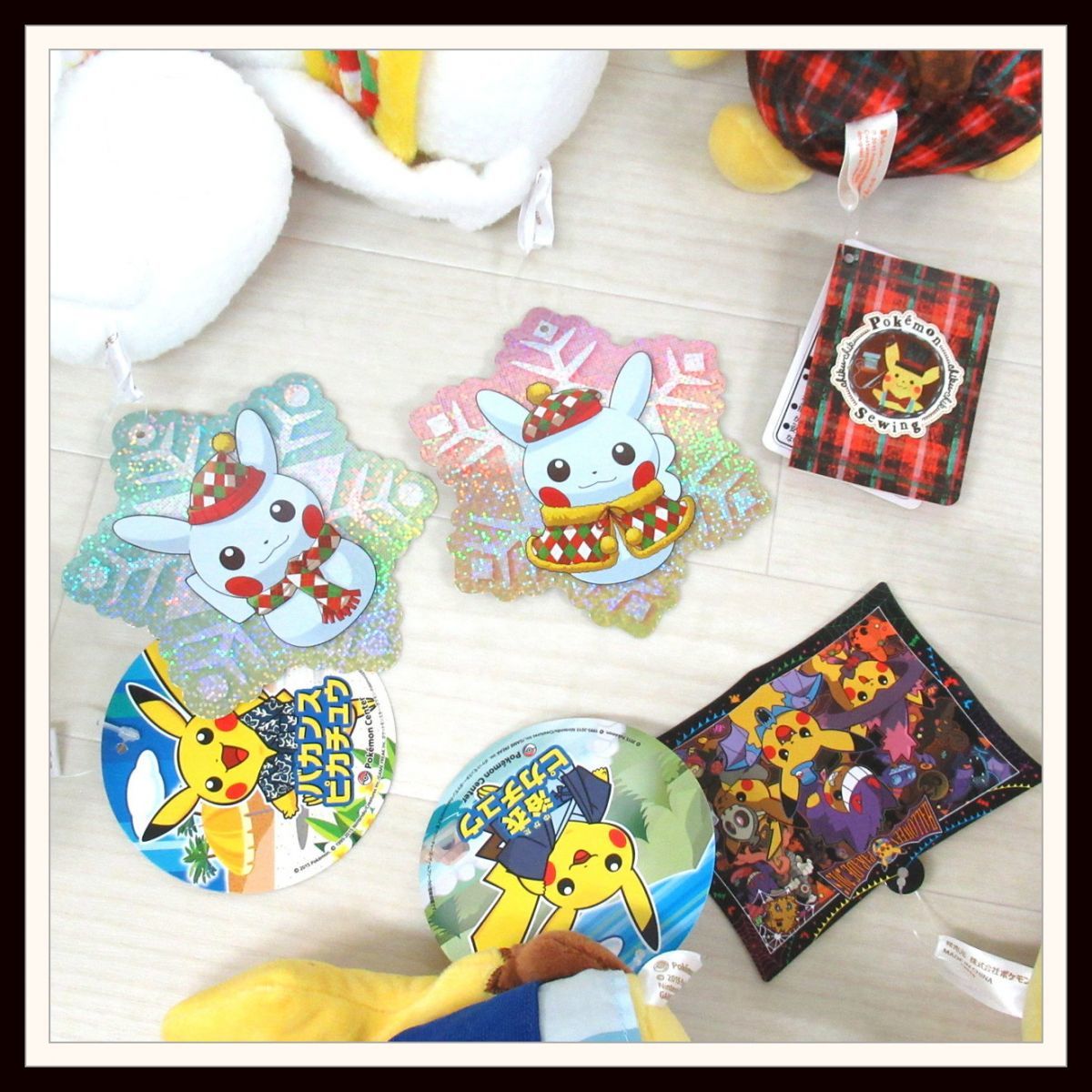 希少！タグ有り！ポケモン ぬいぐるみ ピカチュウ　ゴルバット2015 良品】ポケモンセンター 2015年 ピカチュウ ぬいぐるみ 6点セット紙