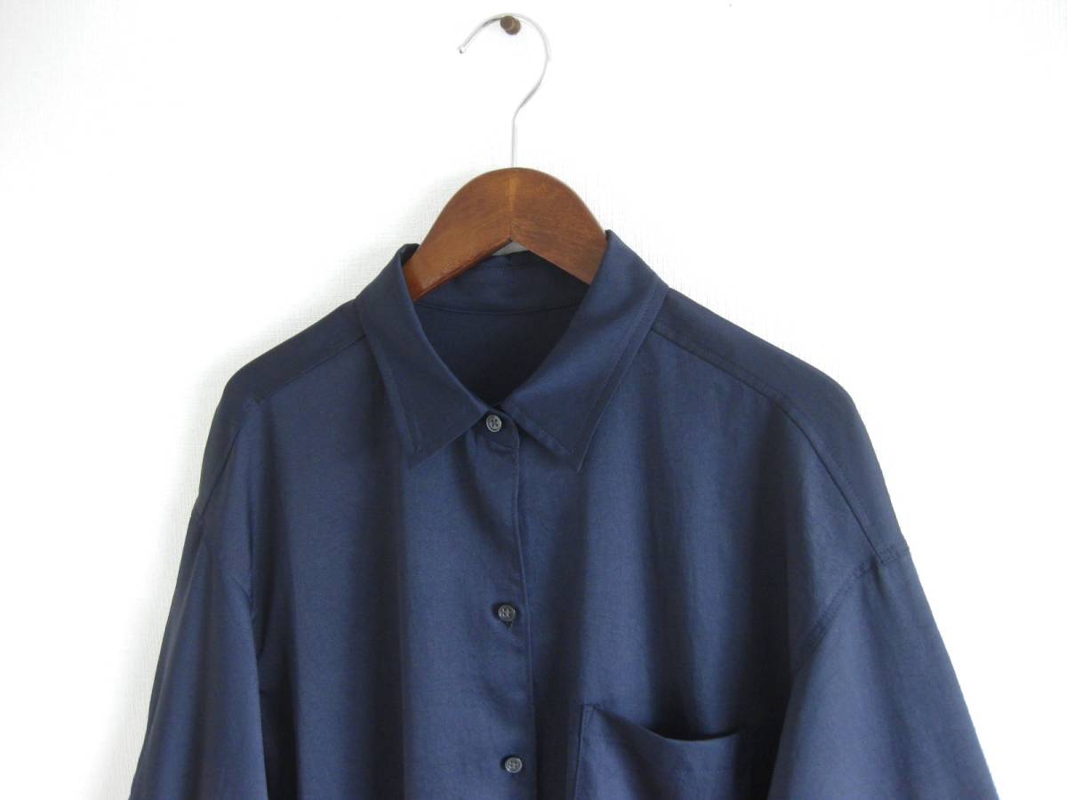 ☆UNITED ARROWS☆ブラウス☆長袖☆NAVY☆F☆シャツ☆オーバーサイズ 
