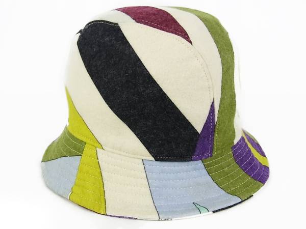 エミリオプッチ EMILIO PUCCI 美品 幾何学模様 総柄 帽子 ハット