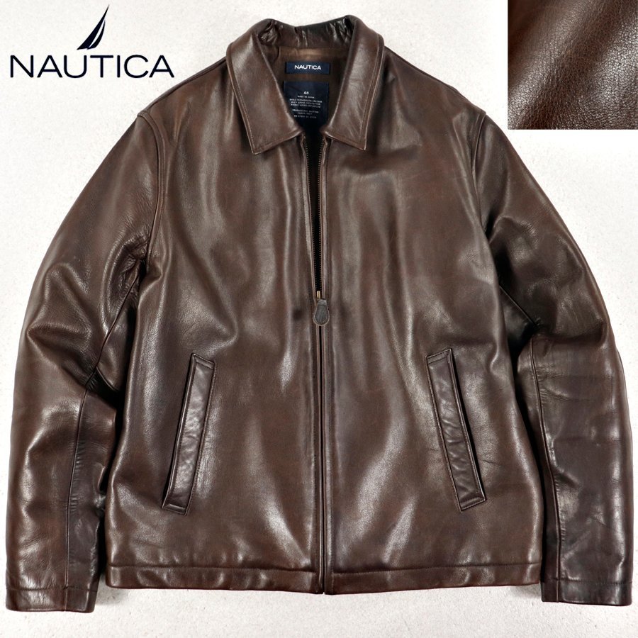 相場価格10万円 美品 NAUTICA ノーティカ 牛革 ヴィンテージレザー 
