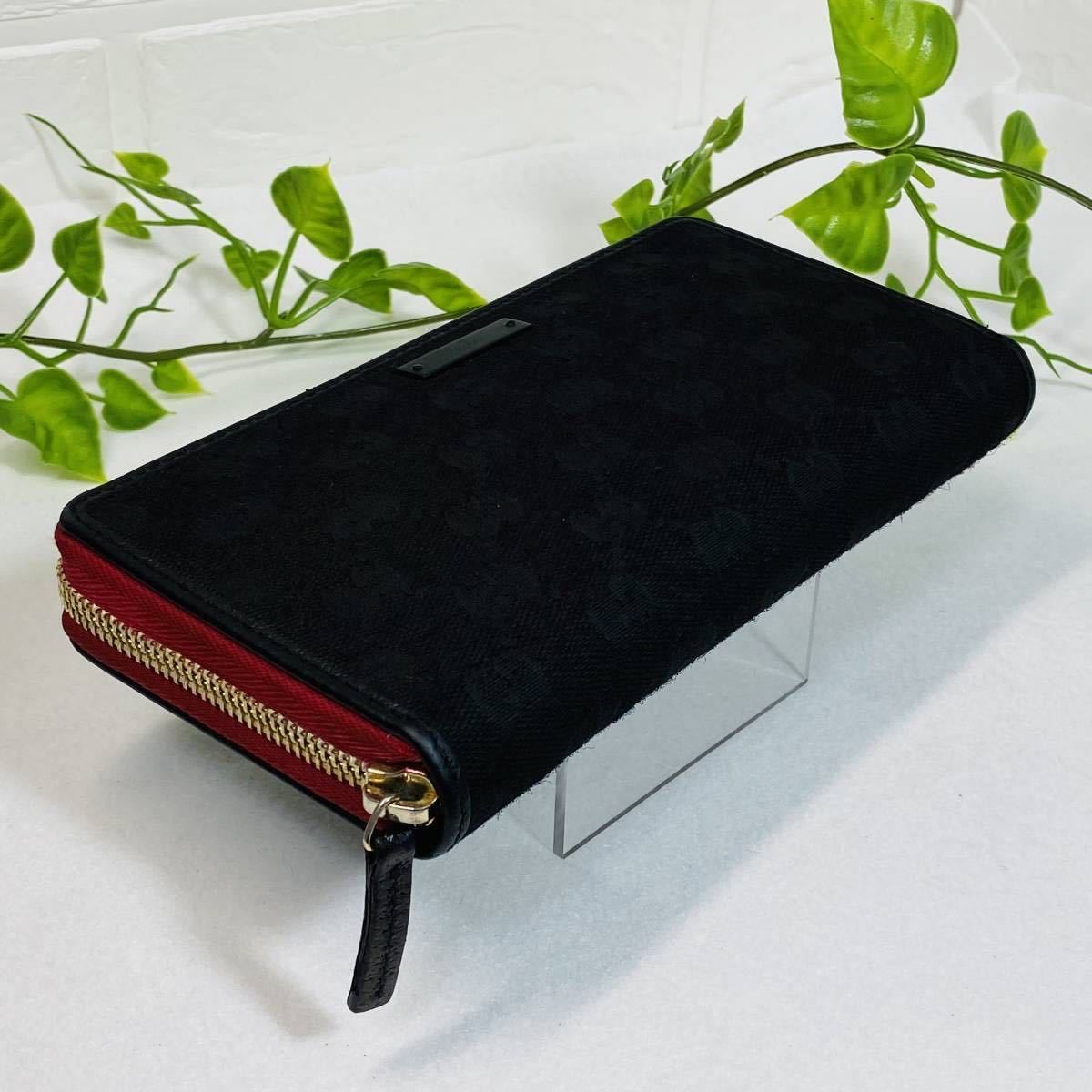 美品〕GUCCI グッチ GGキャンバス ラウンドファスナー 長財布 GUCCI