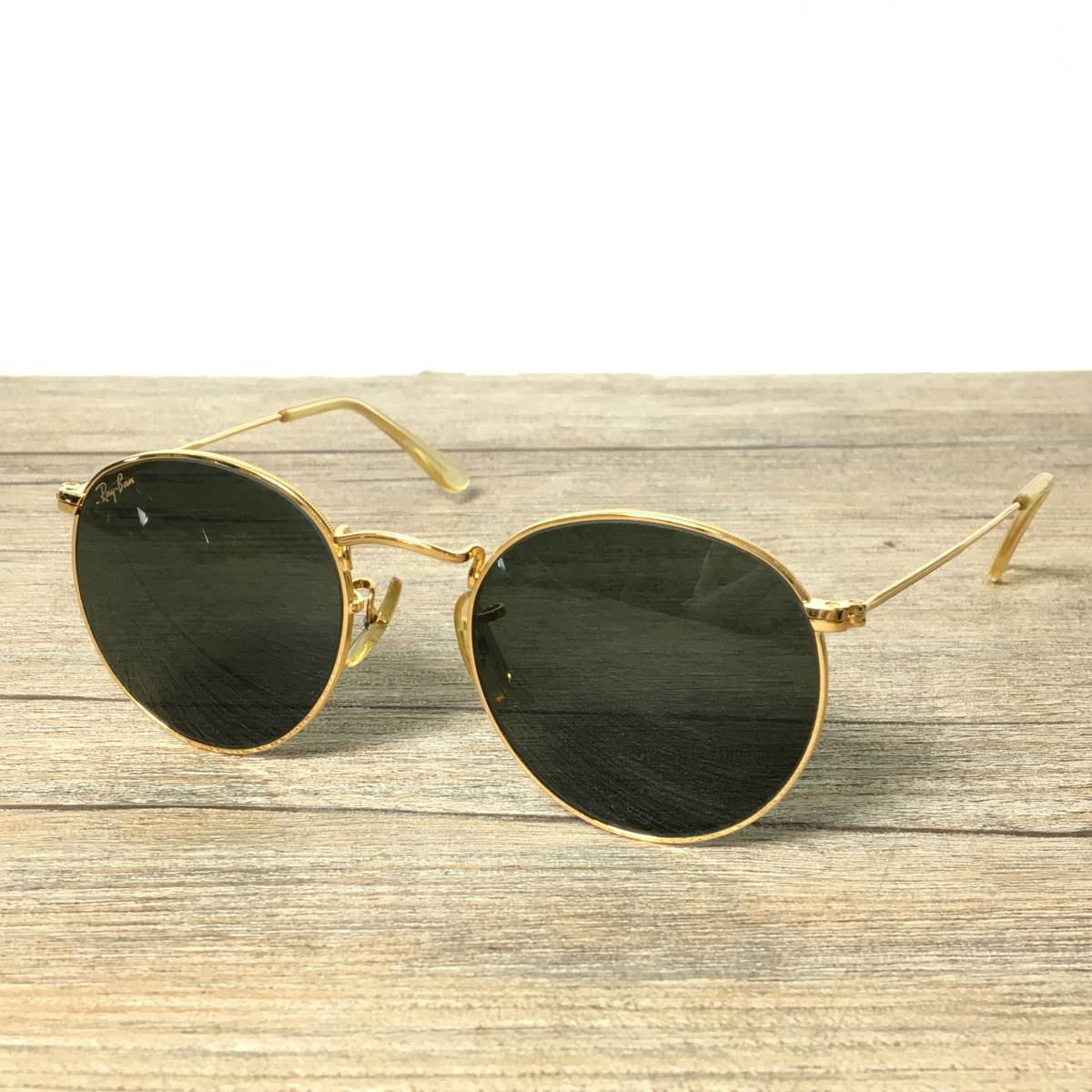 【希少・B&L製】Ray-Ban レイバン ゴールドラウンドサングラス 1円～【良品】 B&L Ray-Ban レイバン サングラス RB3447 ラウンド