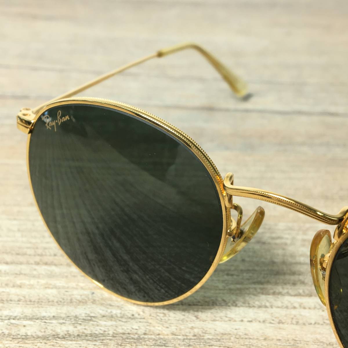 【希少・B&L製】Ray-Ban レイバン ゴールドラウンドサングラス 1円～【良品】 B&L Ray-Ban レイバン サングラス RB3447 ラウンド