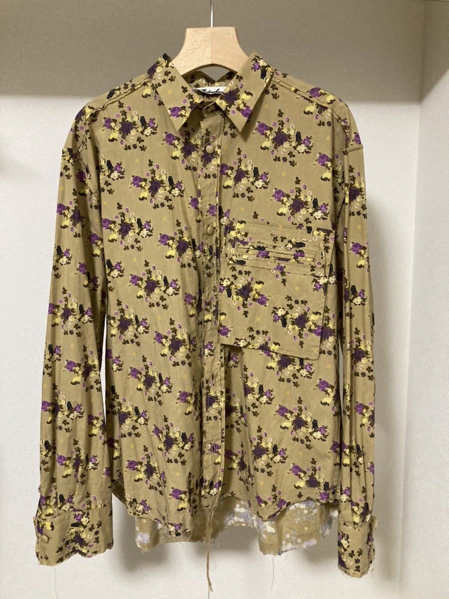 【新品未使用】Midorikawa￼(ミドリカワ) Cut off Shirt Midorikawa Cut off Shirt flower シャツ ミドリカワ(Lサイズ)｜売買