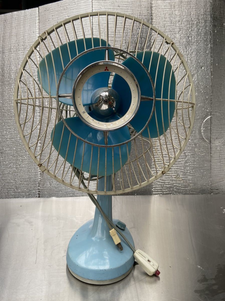 扇風機 昭和レトロ オブジェ ヴィンテージ 三菱 シャビー 緑 レトロ
