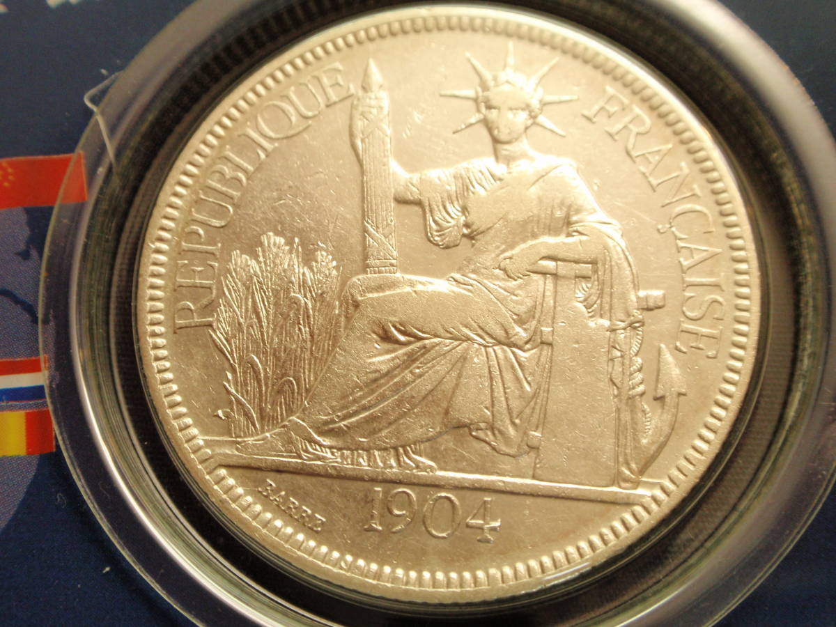 311仏領インドシナ ピアストル銀貨 1904 324仏領インドシナ 0