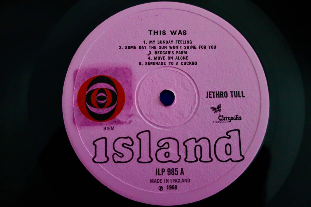 英国Islandモノラル原盤 JETHRO TULL THIS WAS UK Orig MONO ピンク 
