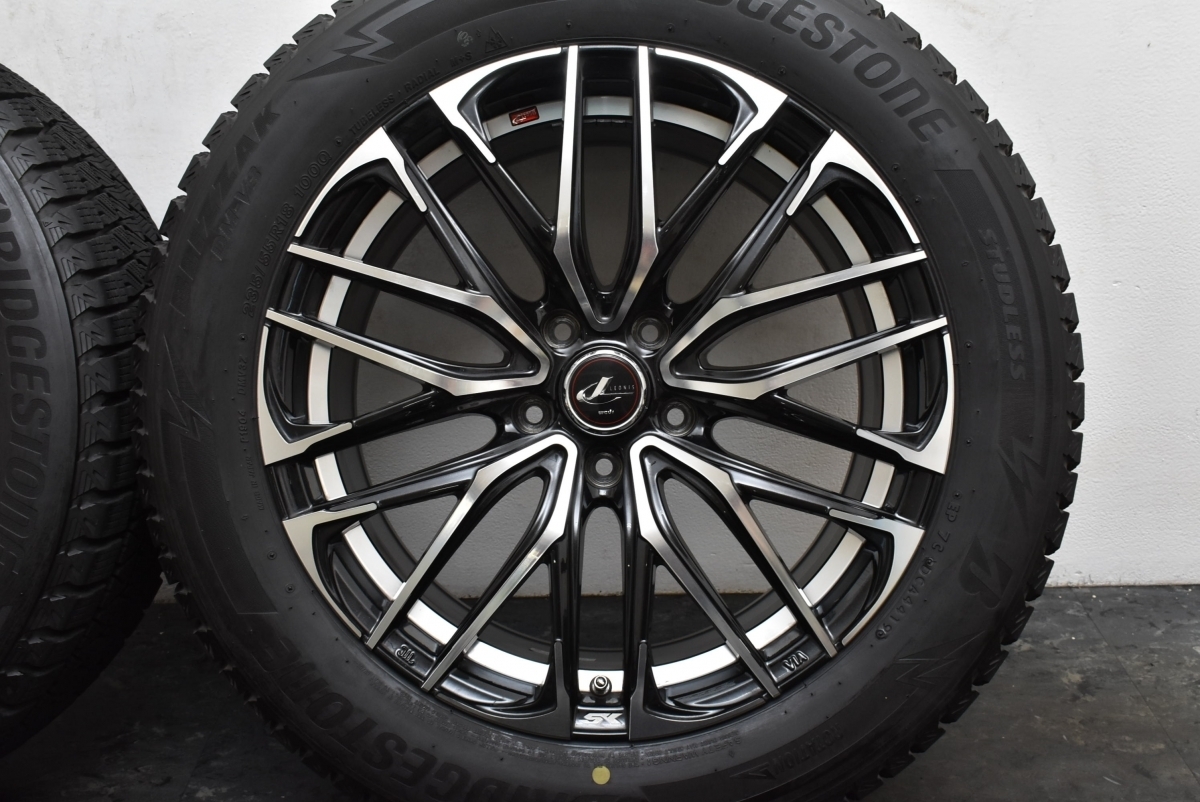 バリ溝DM-V3付 美品】Weds レオニス SK 18in 8J +42 PCD114.3 2019年製 
