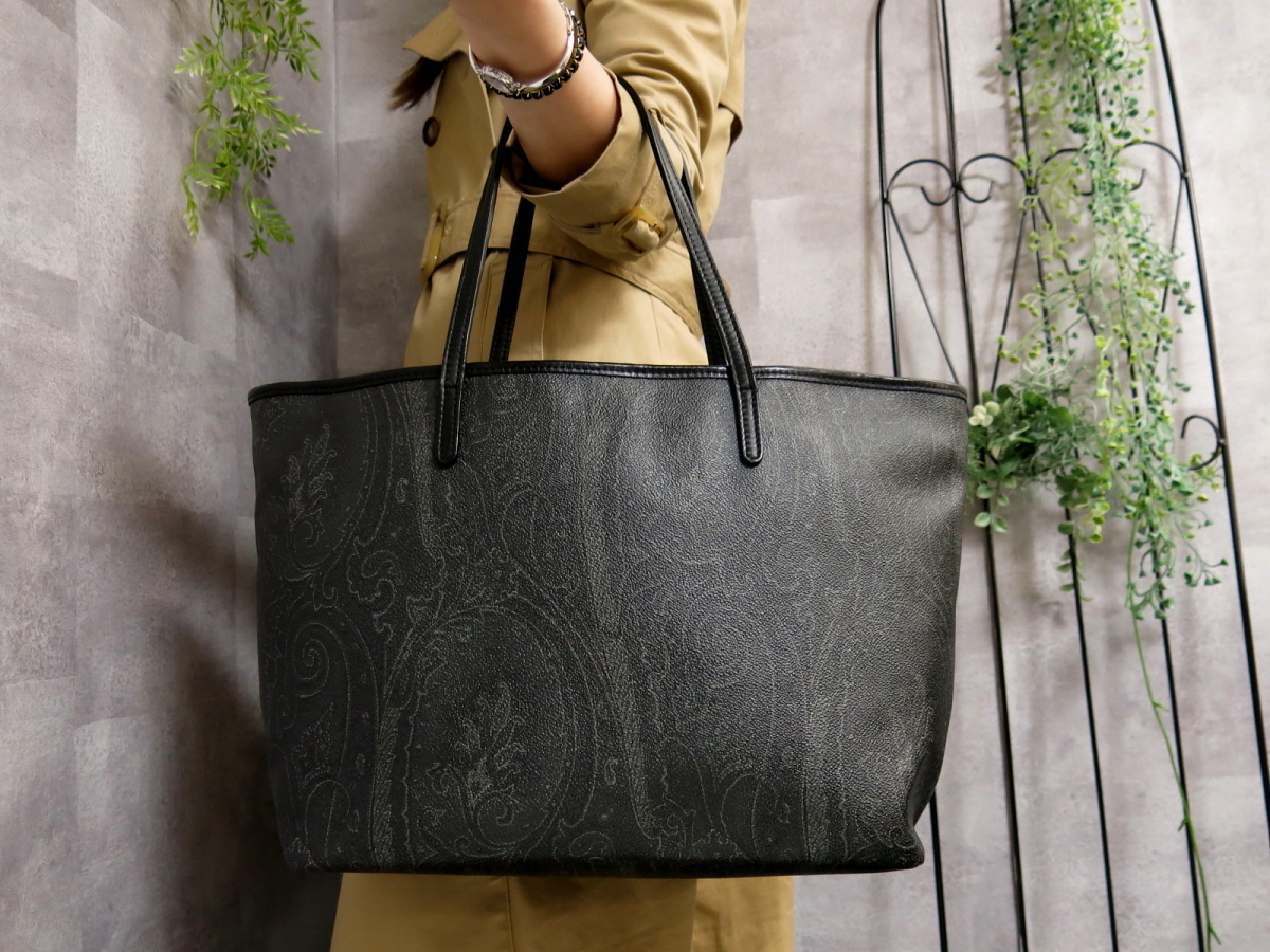 ○超美品○新品同様○ETRO エトロ○ペイズリー柄○PVC レザー 本革 
