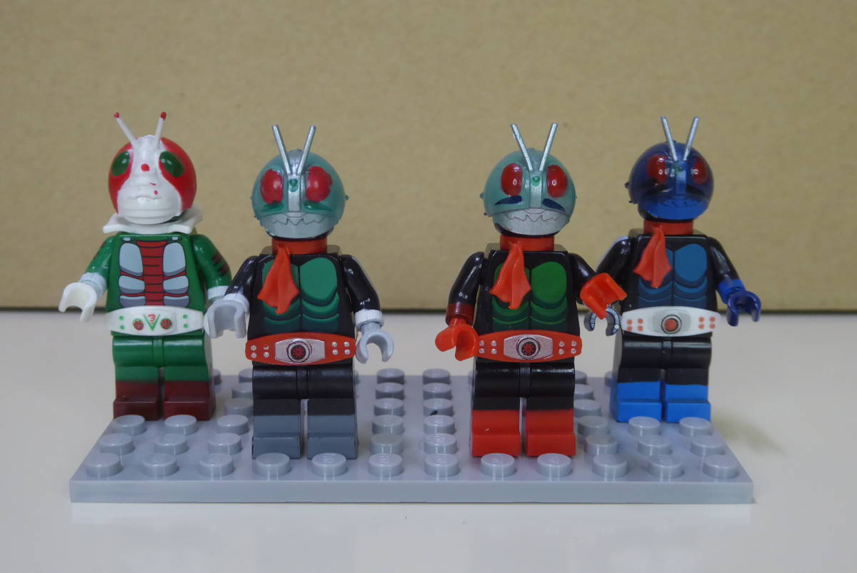 ミニフィグ レゴ互換◇仮面ライダー 4体セット 美品◇ミニフィギュア 