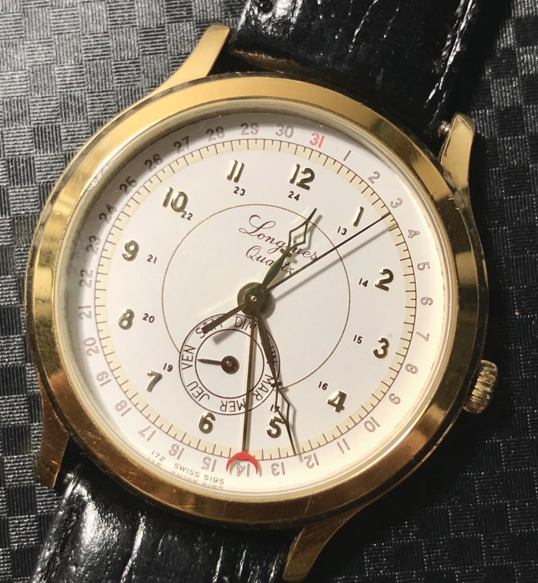 1円~ A 流通少 LONGINES ロンジン ゴールドケース アラビア数字 ヴィンテージクオーツ メンズ レディース 腕時計 ジャンク894996