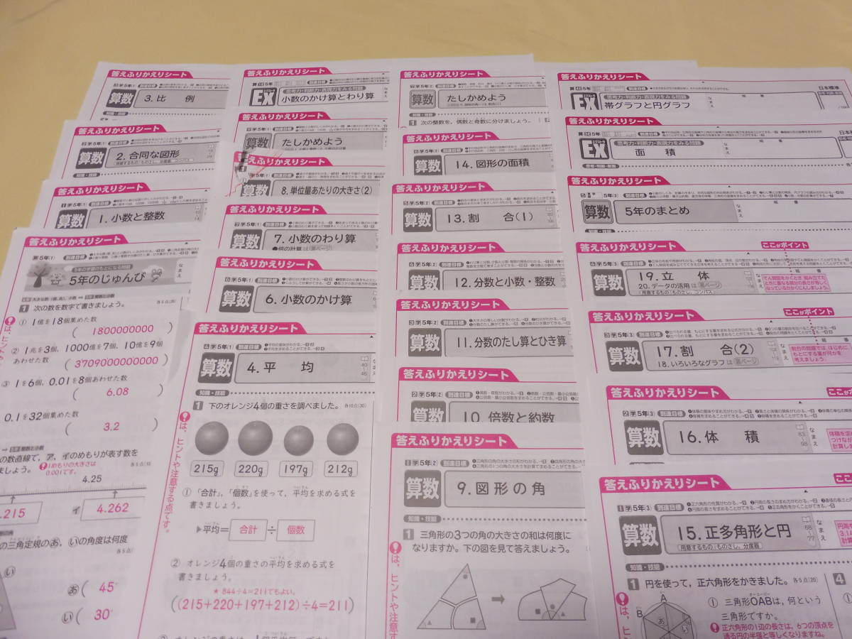 新学社 テスト 答え 5年 算数 デジタル版児童用解答 見なおしシート 